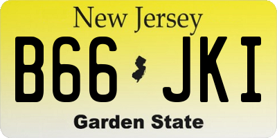 NJ license plate B66JKI