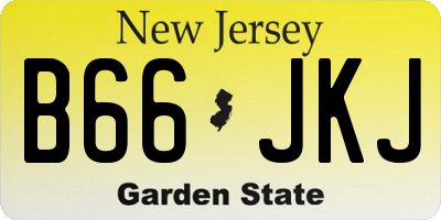NJ license plate B66JKJ