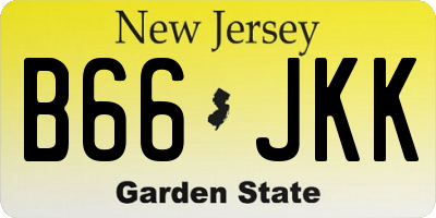 NJ license plate B66JKK