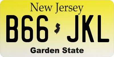 NJ license plate B66JKL