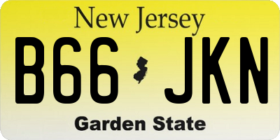 NJ license plate B66JKN