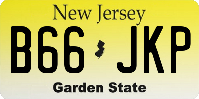 NJ license plate B66JKP