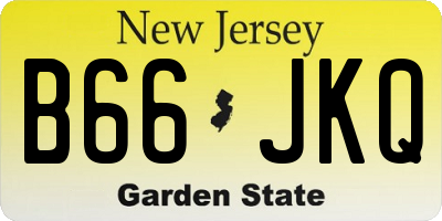 NJ license plate B66JKQ