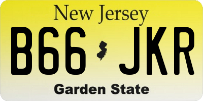 NJ license plate B66JKR