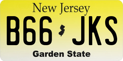 NJ license plate B66JKS