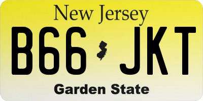NJ license plate B66JKT