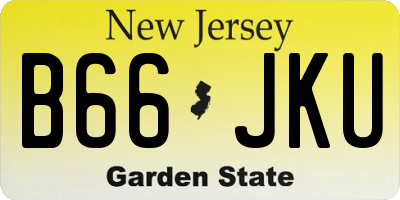 NJ license plate B66JKU