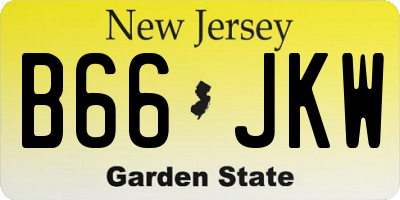 NJ license plate B66JKW