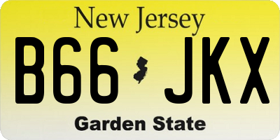 NJ license plate B66JKX