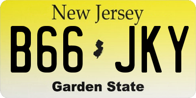NJ license plate B66JKY