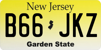 NJ license plate B66JKZ