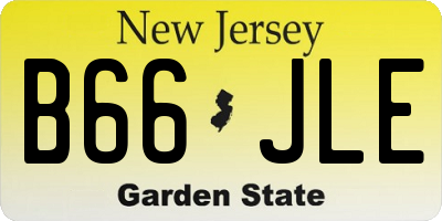 NJ license plate B66JLE