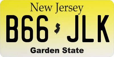 NJ license plate B66JLK