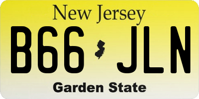 NJ license plate B66JLN