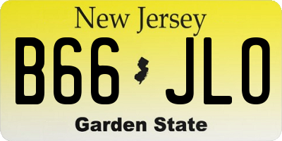 NJ license plate B66JLO