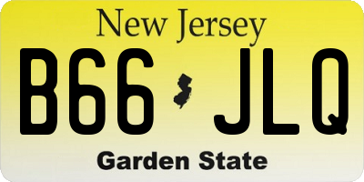 NJ license plate B66JLQ