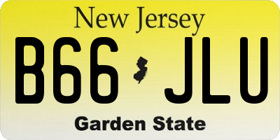 NJ license plate B66JLU