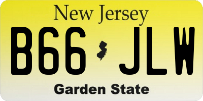 NJ license plate B66JLW