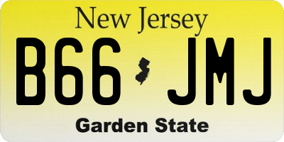 NJ license plate B66JMJ