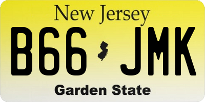 NJ license plate B66JMK
