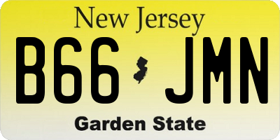 NJ license plate B66JMN