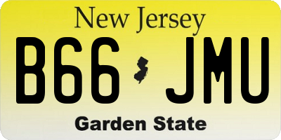 NJ license plate B66JMU