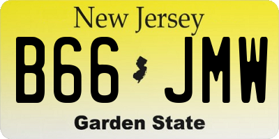 NJ license plate B66JMW