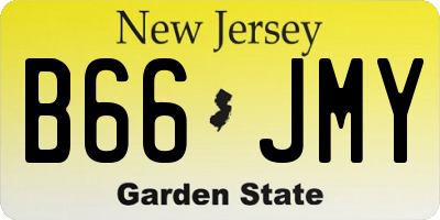 NJ license plate B66JMY