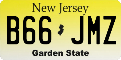 NJ license plate B66JMZ