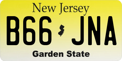 NJ license plate B66JNA