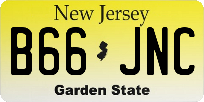NJ license plate B66JNC