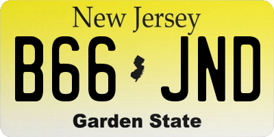NJ license plate B66JND