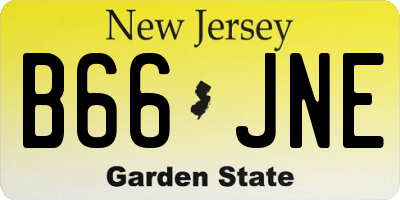 NJ license plate B66JNE
