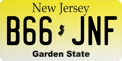 NJ license plate B66JNF