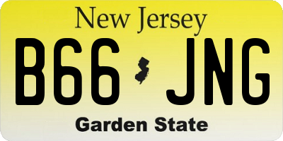 NJ license plate B66JNG