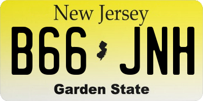 NJ license plate B66JNH