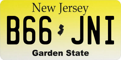NJ license plate B66JNI