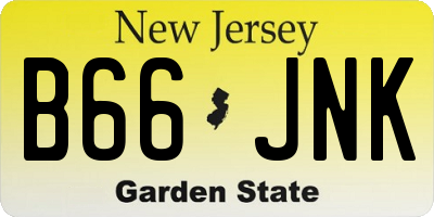 NJ license plate B66JNK