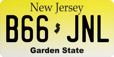NJ license plate B66JNL