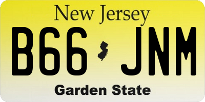 NJ license plate B66JNM