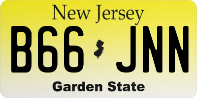NJ license plate B66JNN
