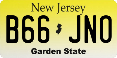 NJ license plate B66JNO