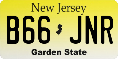 NJ license plate B66JNR