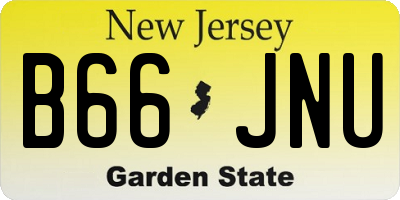 NJ license plate B66JNU