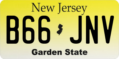 NJ license plate B66JNV