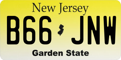 NJ license plate B66JNW