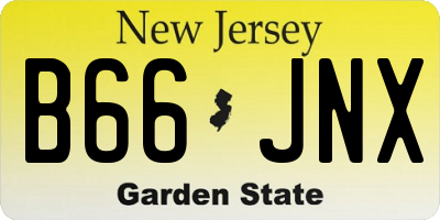 NJ license plate B66JNX