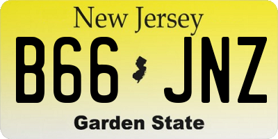 NJ license plate B66JNZ