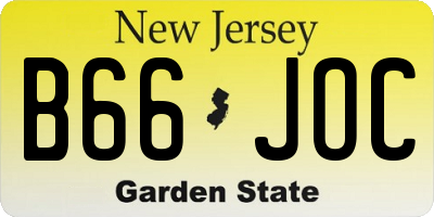 NJ license plate B66JOC