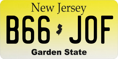 NJ license plate B66JOF